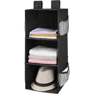 Hanging Closet Organizer 3 Shelf Foldable Storage Rack for Sweaters Clothes